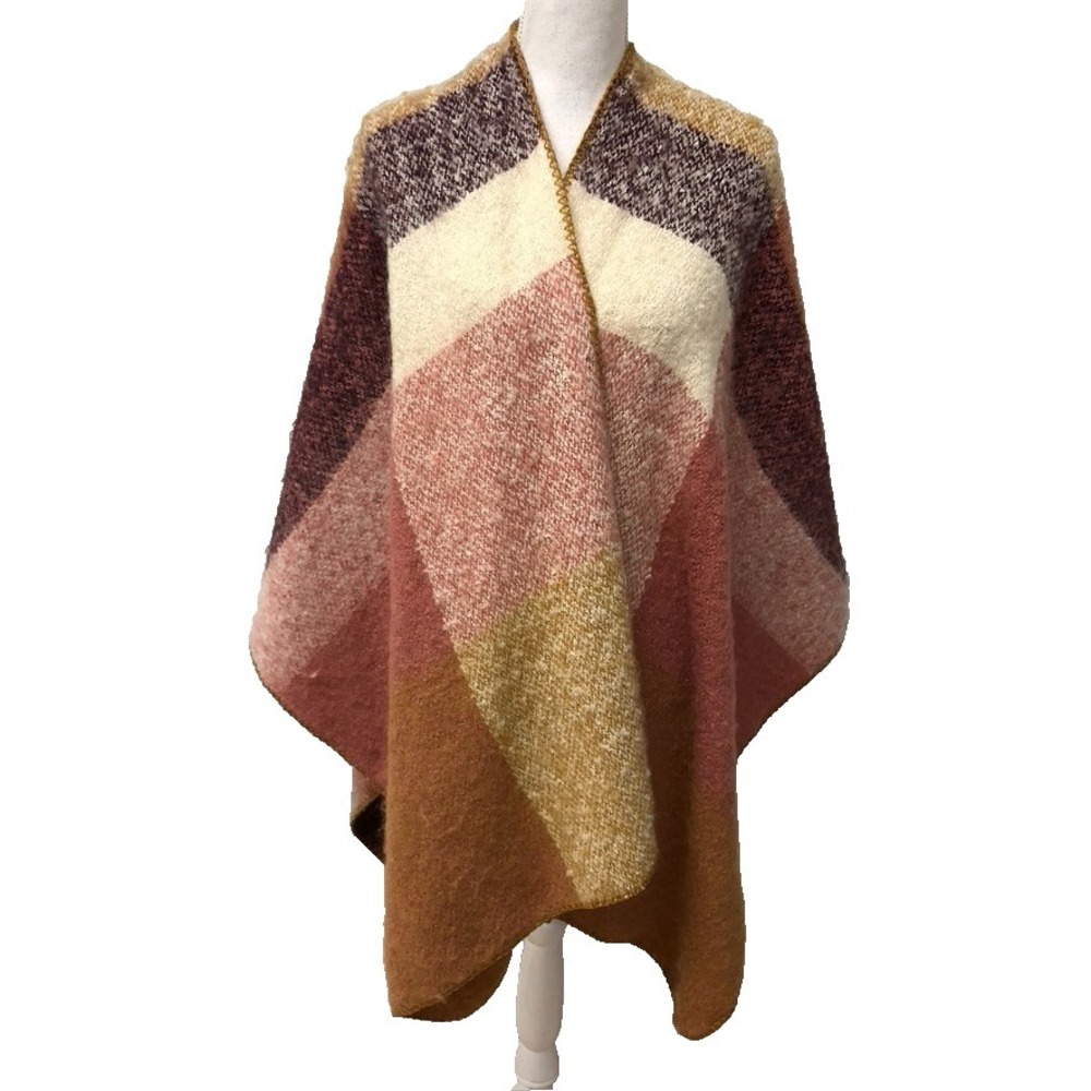 Treasure & Bond Poncho Cardigan Sweater Jumper Womens One Size Brown Oversize